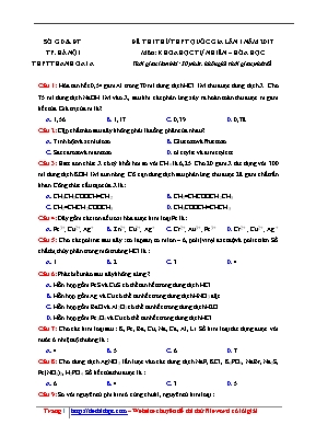 Đề thi thử THPT Quốc gia môn Hóa học lần 1 năm 2017 - Trường THPT Thanh Oai A (Có đáp án)